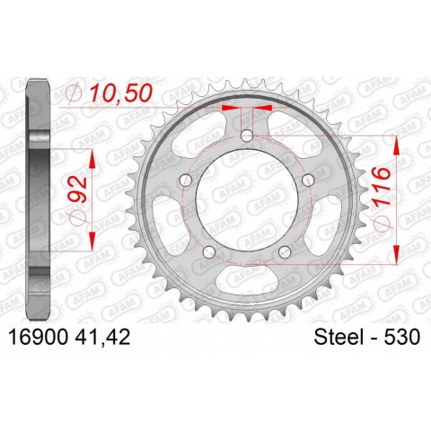 AFAM ZĘBATKA TYŁ STALOWA 16900-41 #530 41 ZĘBY