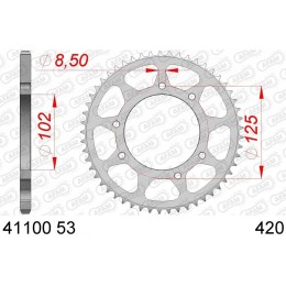 AFAM ZĘBATKA TYŁ STALOWA 41100-53 #420 53 ZĘBY