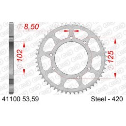 AFAM ZĘBATKA TYŁ STALOWA 41100-59 #420 59 Z