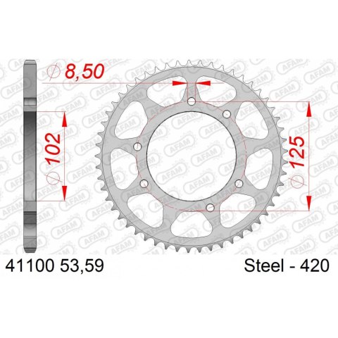 AFAM ZĘBATKA TYŁ STALOWA 41100-59 #420 59 Z