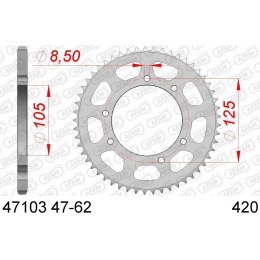 AFAM ZĘBATKA TYŁ STALOWA 47103-53 #420 53 ZĘBY