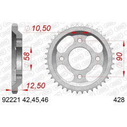 AFAM ZĘBATKA TYŁ STALOWA 92221-45 #428 45 Z
