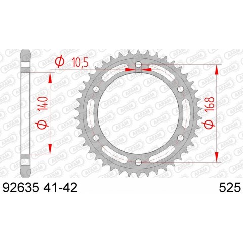 AFAM ZĘBATKA TYŁ STALOWA 92635-41 #525 41 ZĘBY