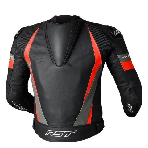 KURTKA SKÓRZANA RST TRACTECH EVO 4 CE BLACK/GREY/FLO RED