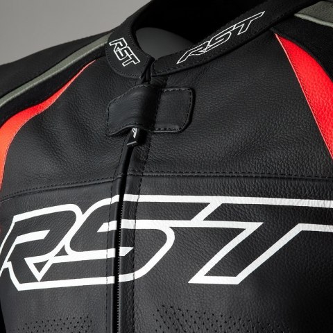KURTKA SKÓRZANA RST TRACTECH EVO 4 CE BLACK/GREY/FLO RED