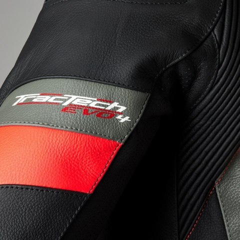 KURTKA SKÓRZANA RST TRACTECH EVO 4 CE BLACK/GREY/FLO RED