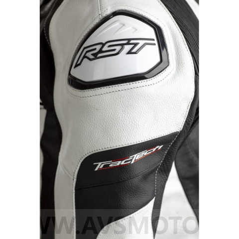 KURTKA SKÓRZANA RST TRACTECH EVO 4 CE WHITE/BLACK