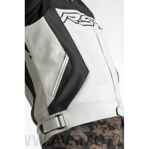 KURTKA SKÓRZANA RST TRACTECH EVO 4 CE WHITE/BLACK