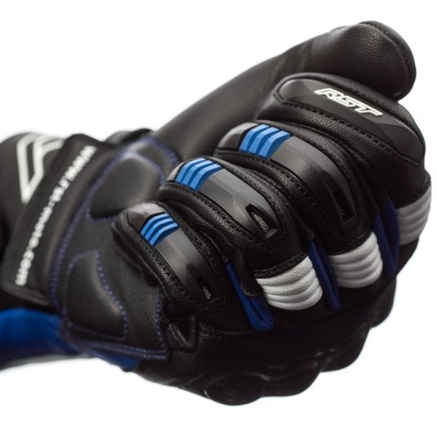 RĘKAWICE SKÓRZANE RST PILOT BLACK/BLUE/WHITE
