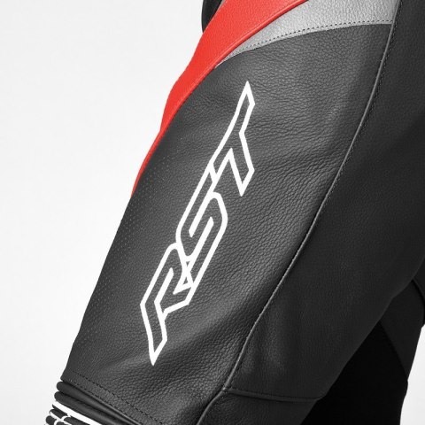 SPODNIE SKÓRZANE RST TRACTECH EVO 4 CE BLACK/GREY/FLO RED