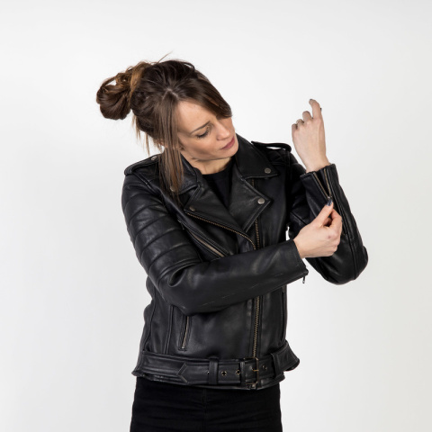 KURTKA SKÓRZANA OZONE RAMONES MODERN LADY MATT BLACK