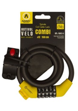 AUVRAY COMBI 150 stalowa linka z zamkiem na szyfr i uchwytem - długość 150cm, średnica 12mm