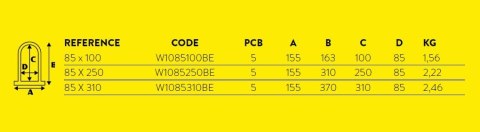 AUVRAY zapięcie U-LOCK XTREM MEDIUM BLACK EDITION - bolec 18mm, 85mm x 250mm (klasa S.R.A.)