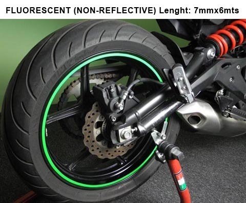 TAŚMA NA FELGĘ KEITI REFLECTIVE STICKER STRIP FLUORESCENT GREEN