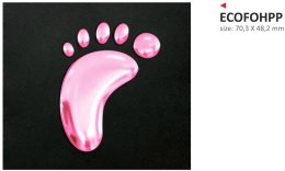 Naklejka eco3D soft touch baby foot pink