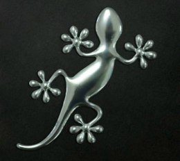 Naklejka eco3D soft touch geco srebrne