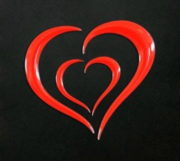 Naklejka eco3D soft touch heart czerwone