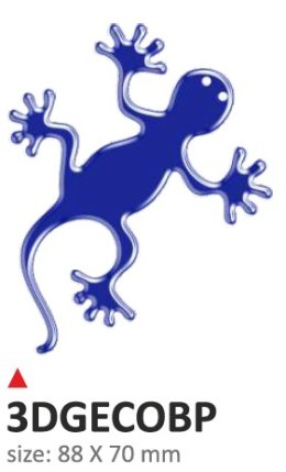 Wypukła naklejka Geco niebieskie reflex