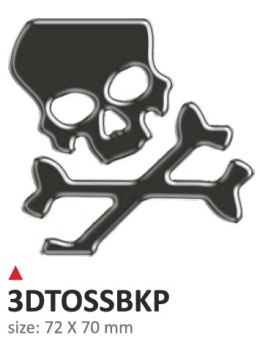 Wypukła naklejka skull czarne reflex