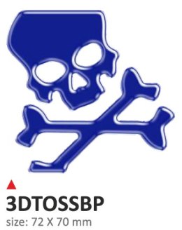 Wypukła naklejka skull niebieskie reflex