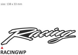 Zestaw 10 naklejek Racing białe