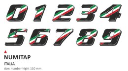 Zestaw 10 naklejek (cyfry) w kolorze Italian Flag