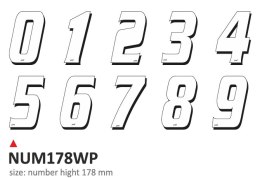 Zestaw 10 naklejek (cyfry) w kolorze białym