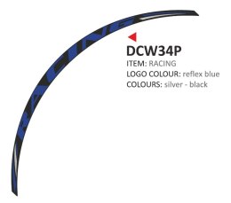 Zestaw 8 naklejek na felgi Racing niebieskie