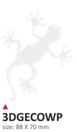 Wypukła naklejka Geco białe reflex