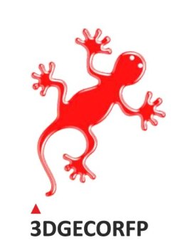 Wypukła naklejka Geco czerwone fluorescent