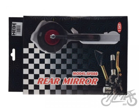 Lusterka HEBE Okrągłe Aluminiowe Czarno Czerwone